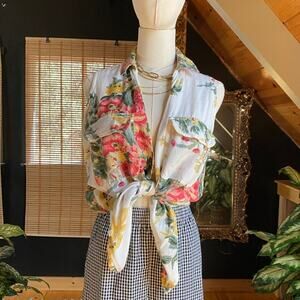 Linen Floral Tank Button Down